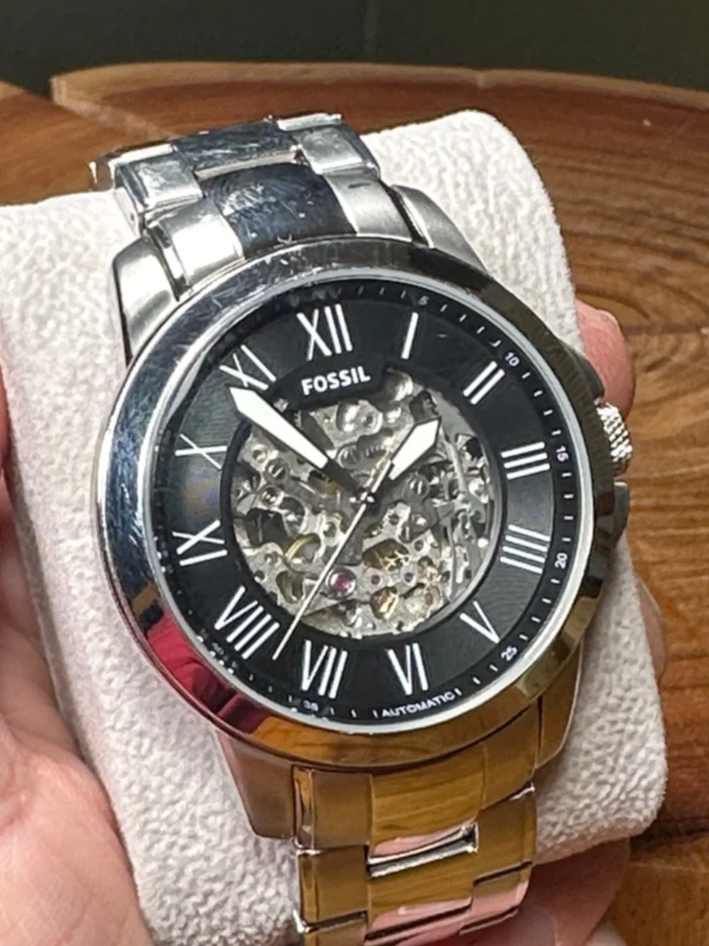 FOSSIL ME3103 Grant Automatic Skeleton Watch + Tin & Extra Link